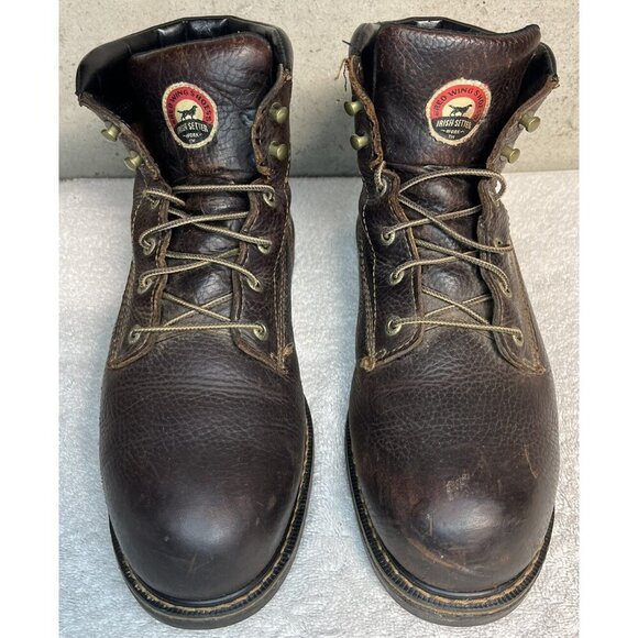 RED WING Irish Setter Work Boots Sz 12 E2 Farmington Brown Leather 83603 Lace Up - Picture 1 of 10